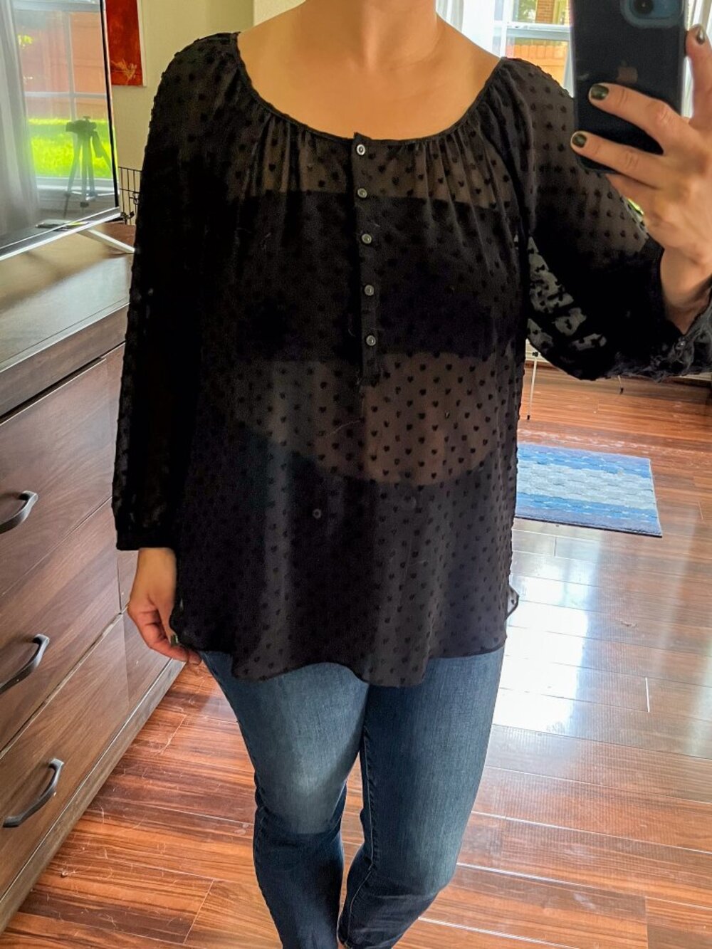 Sheer Lauren Conrad Top with Heart Detail (bandeau not included)